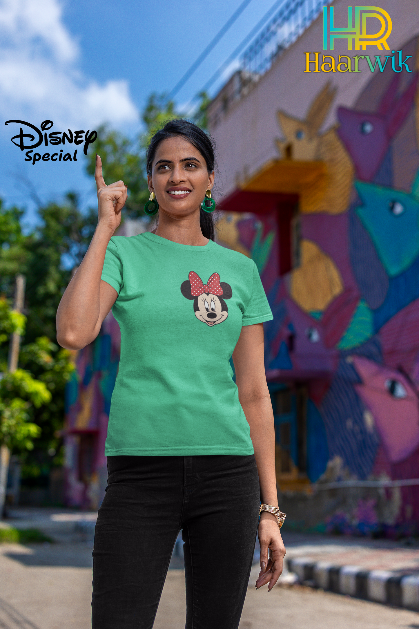 Haarwik MINNIE Disney Special Round Neck Women Tshirt