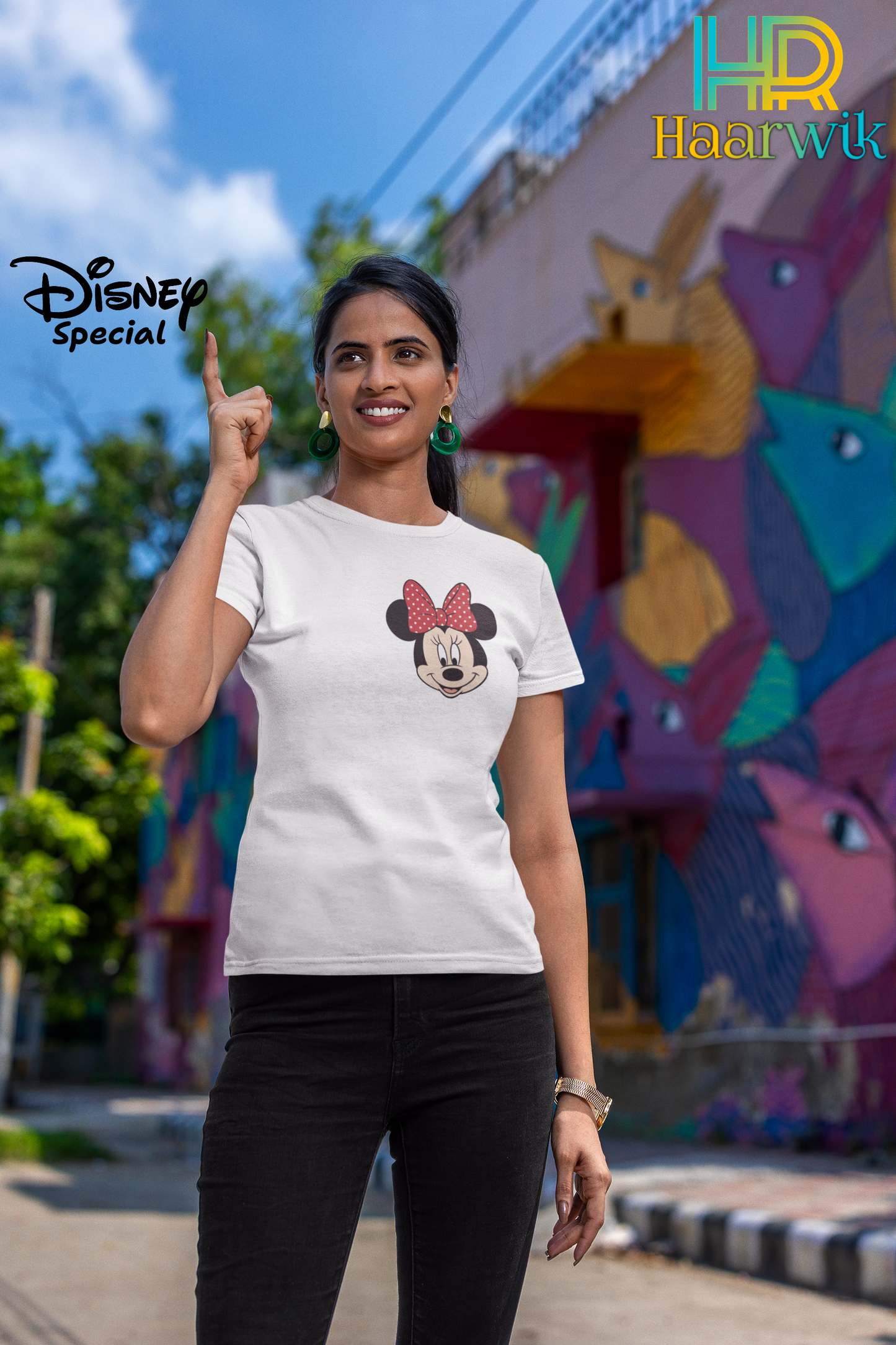 Haarwik MINNIE Disney Special Round Neck Women Tshirt