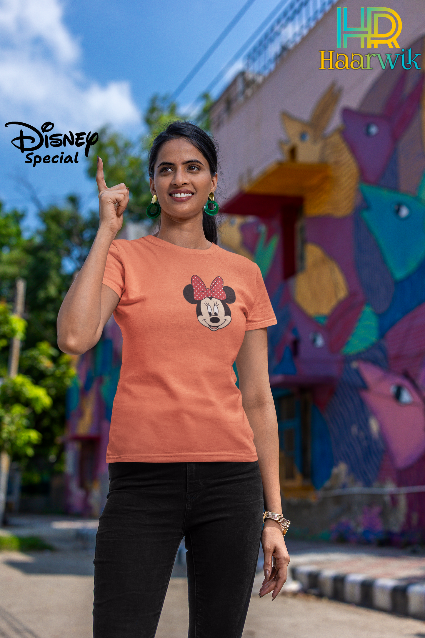 Haarwik MINNIE Disney Special Round Neck Women Tshirt