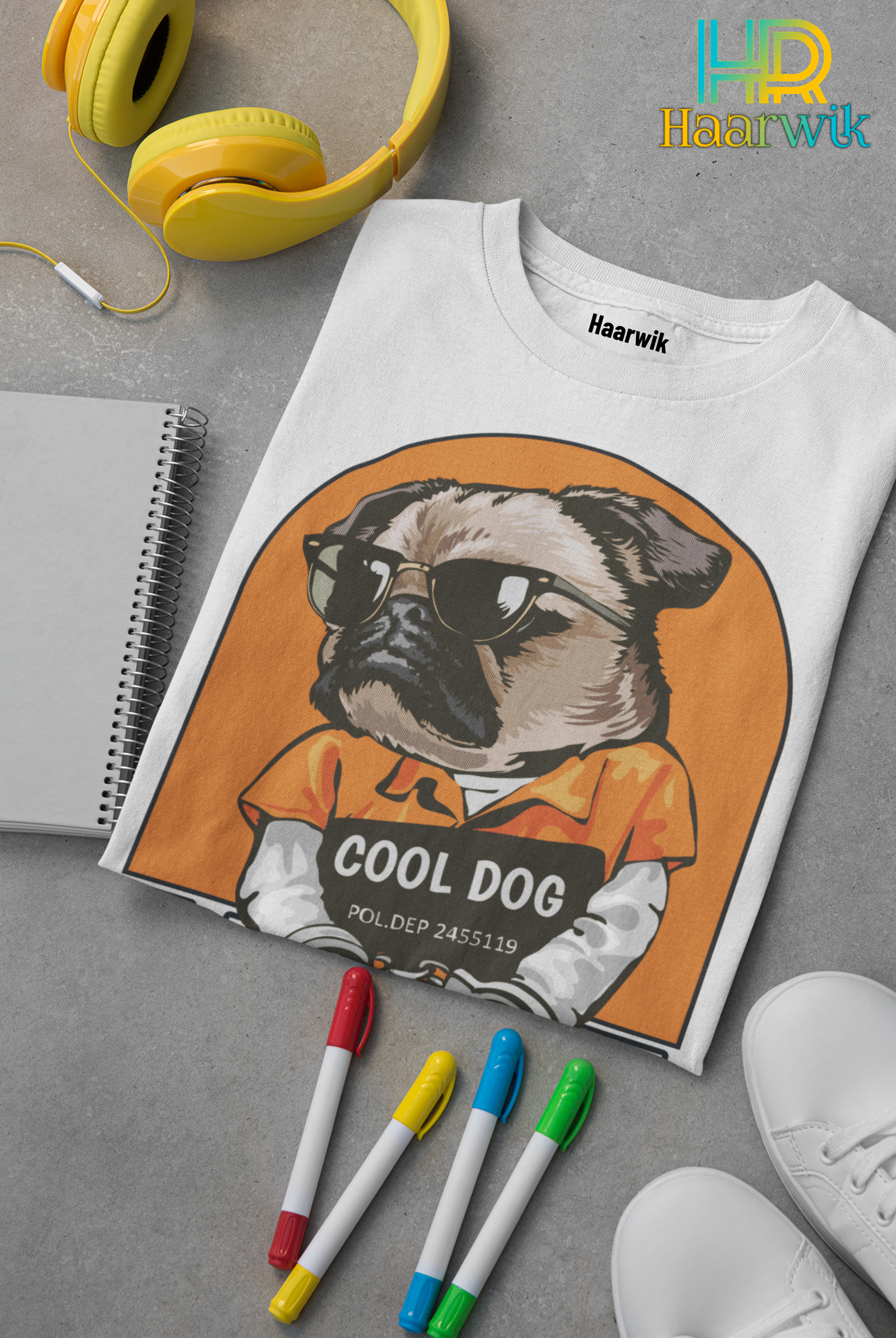 Haarwik COOL DOG Cotton Round Neck Men Tshirt