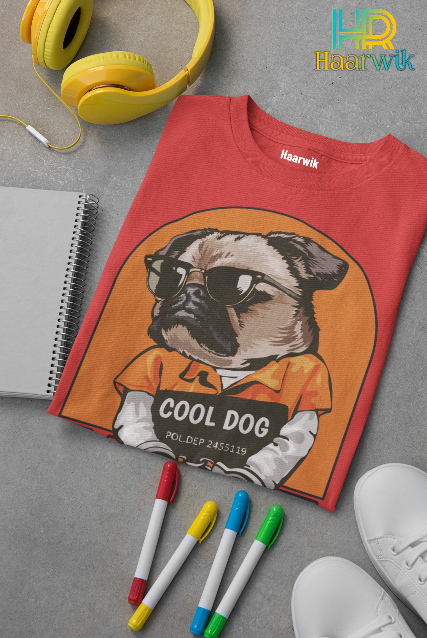 Haarwik COOL DOG Cotton Round Neck Men Tshirt