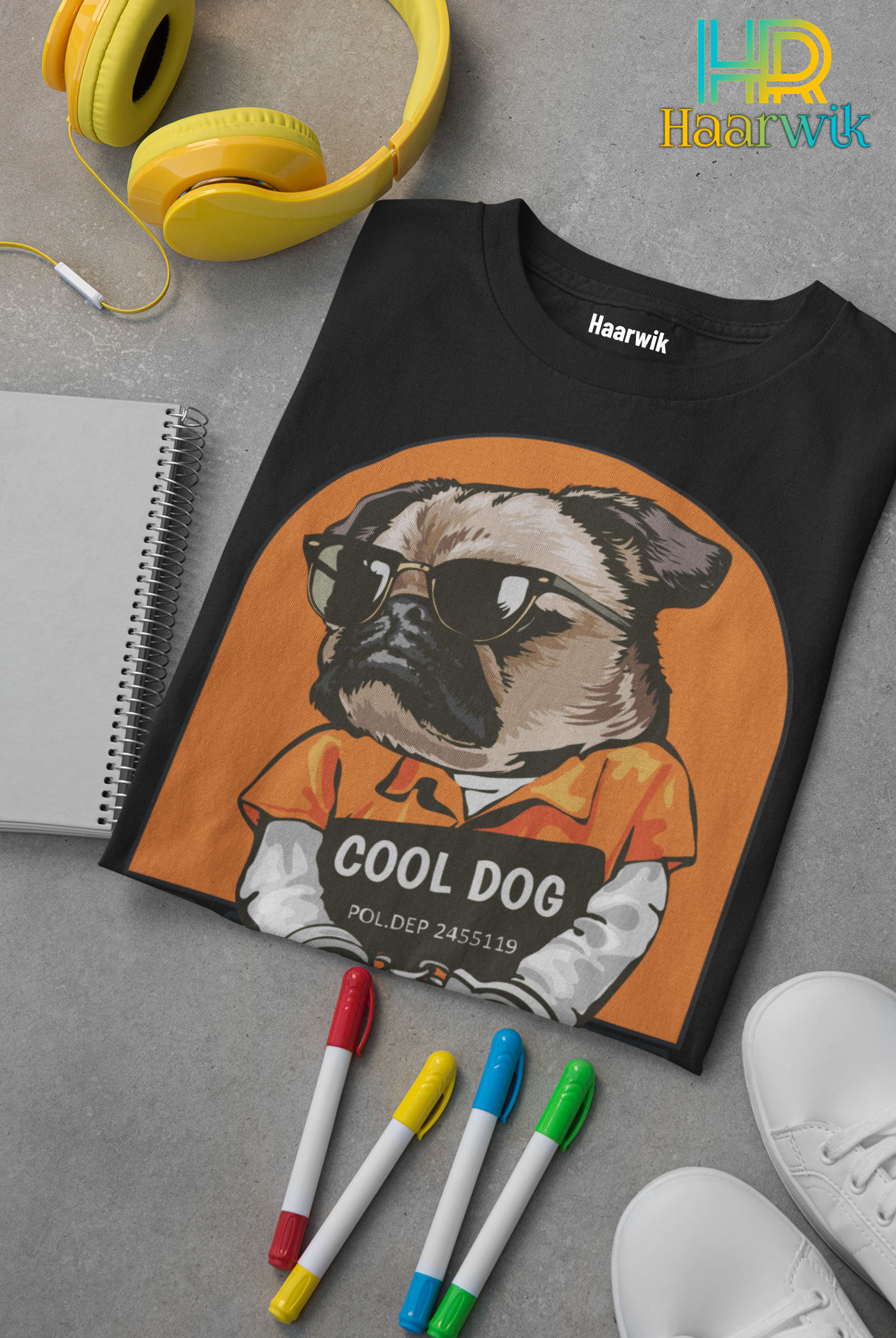 Haarwik COOL DOG Cotton Round Neck Men Tshirt