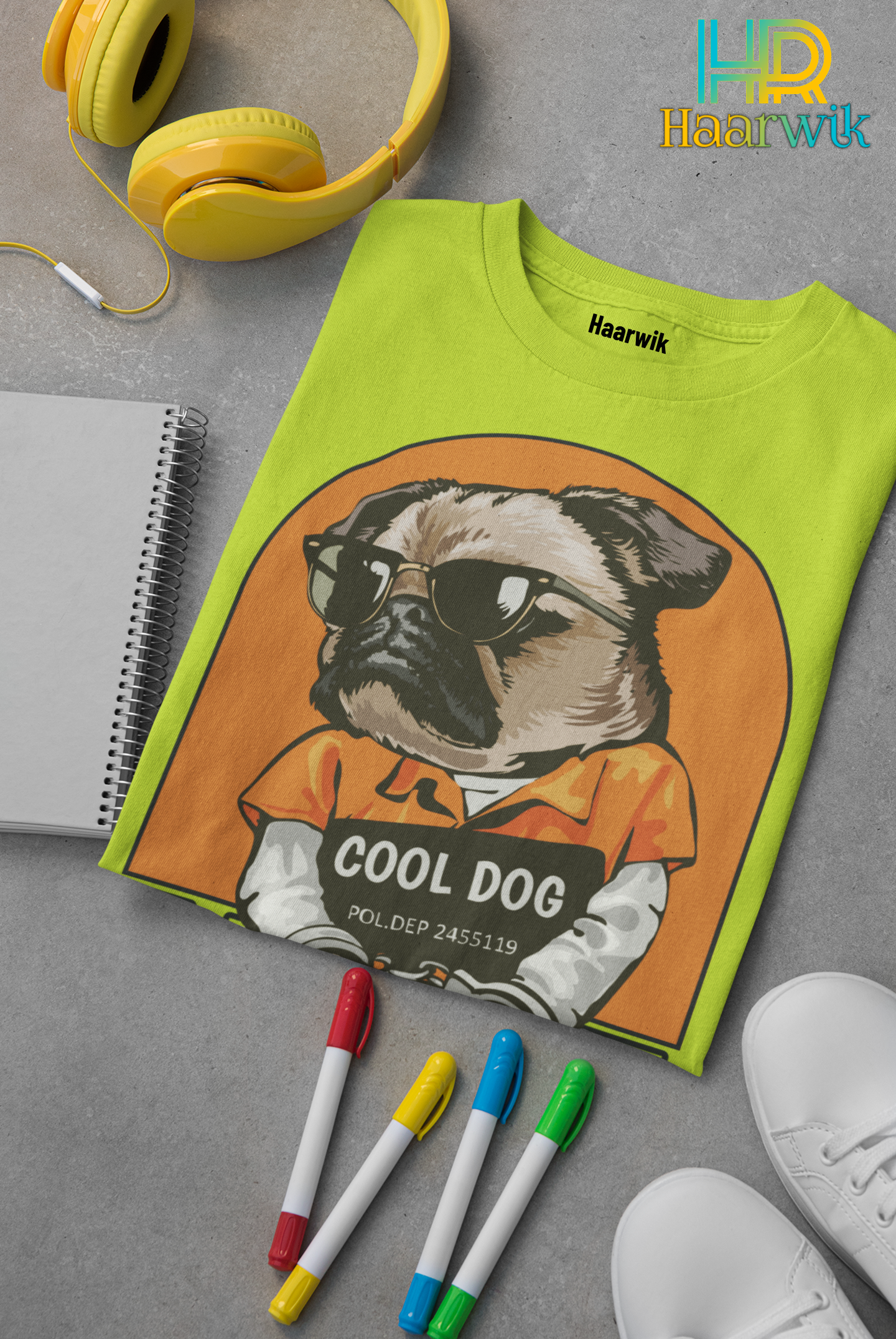 Haarwik COOL DOG Cotton Round Neck Men Tshirt