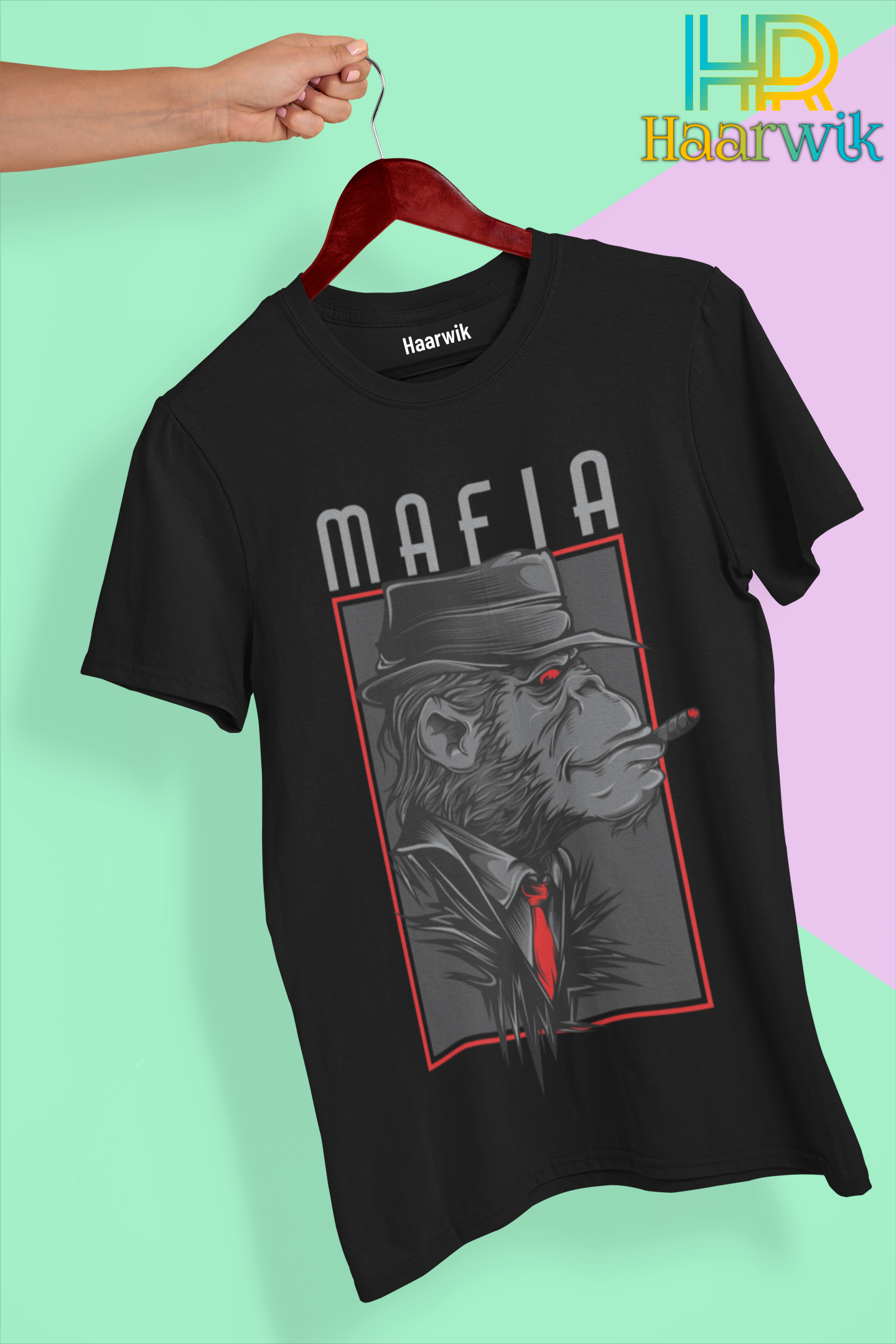 Haarwik MAFIA Cotton Round Neck Men Tshirt