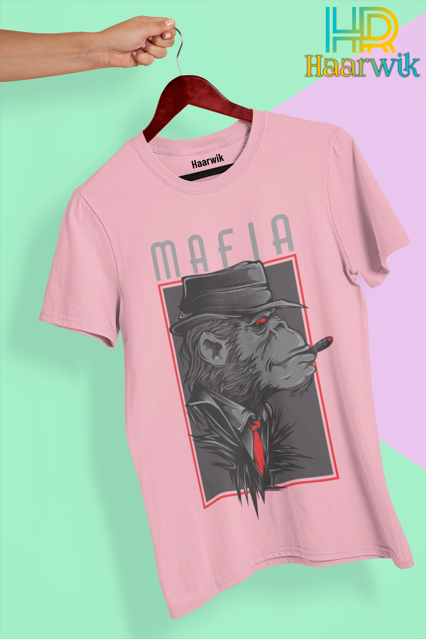 Haarwik MAFIA Cotton Round Neck Men Tshirt